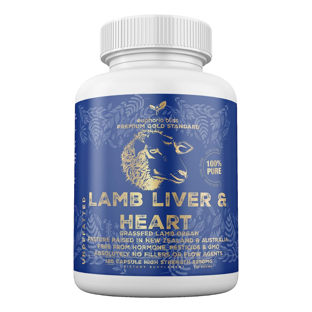 Grass-Fed Desiccated Lamb Liver & Heart Capsules 2250mg